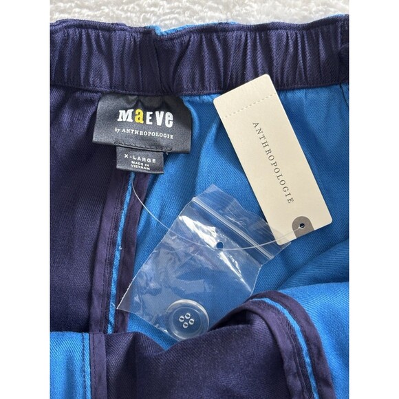 Anthropologie Maeve Maxi Dress Blue Ami Linen Halter Preppy Retro City Sz XL NWT - Picture 8 of 9